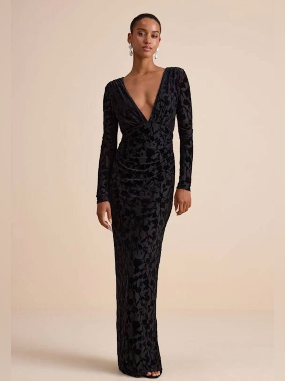 Lulu's Elegant Teal Dress-intricate velvet design .